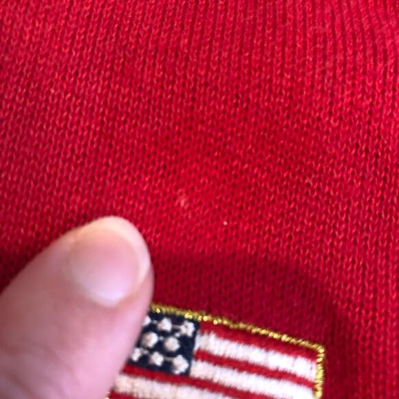 Vintage red white blue American flag button front cardigan size 1X 4th of July - Picture 9 of 14